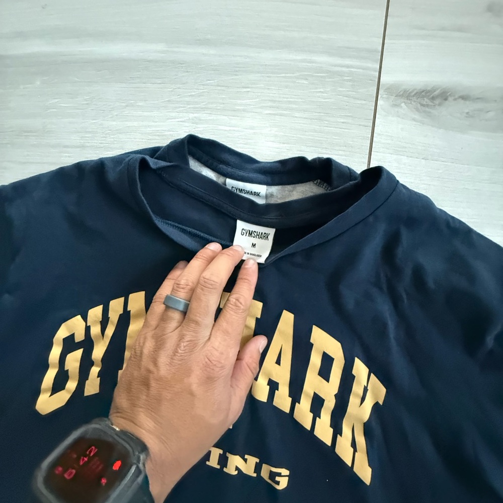 Gymshark Dark Blue Tee with Yellow Print